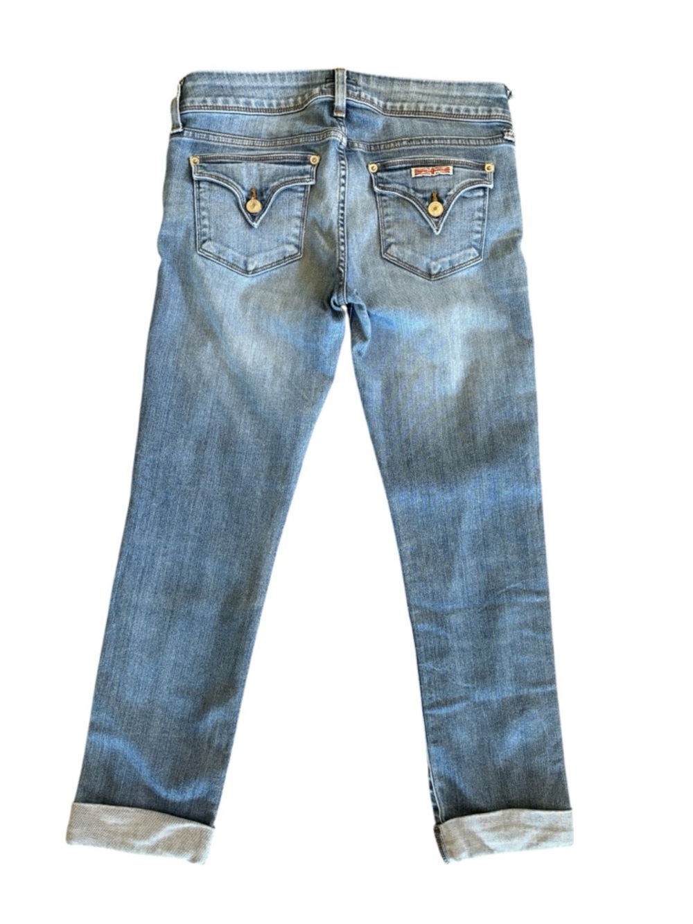 Hudson‎ Ginny Straight Ankle with Cuff Blue Jeans Back Flap Pocket Y2K Size 27